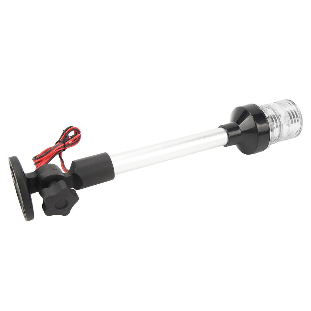 12in LED Fold Down 360 Degree All Round Anchor Navigation Light Stern Pole Lamp with Aluminum Alloy Base for Fishing