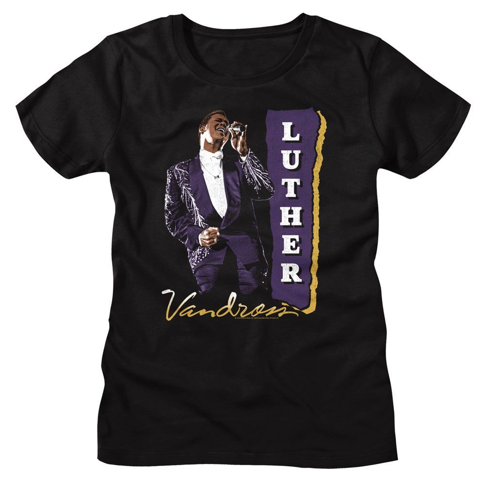 Ladies Luther Vandross Purple Suit Music Shirt L