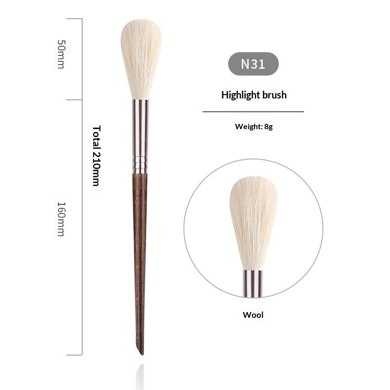 Professional Animal Hair Makeup Brush Set Complete Soft Bristles for Eyeshadow Lip Foundation Beginner Use