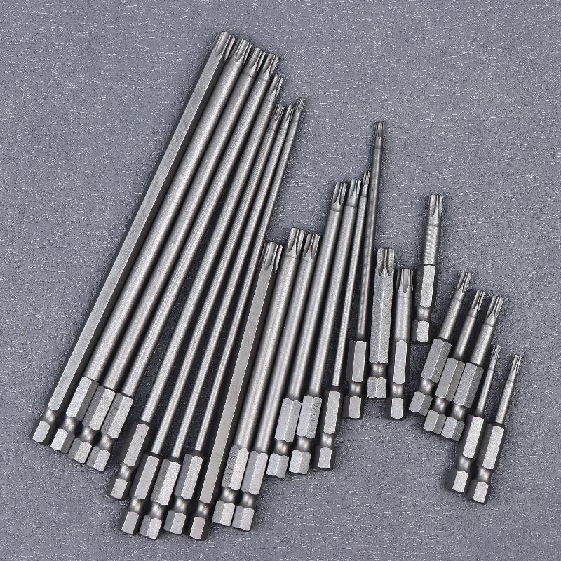 8-teiliges Torx-Schraubendreher-Bit-Set 1/4 Zoll Sechskantaufnahme Magnetische Stern-Bits T8-T40 Für Bohrer Schraubenschlüssel 50mm 100mm 150mm