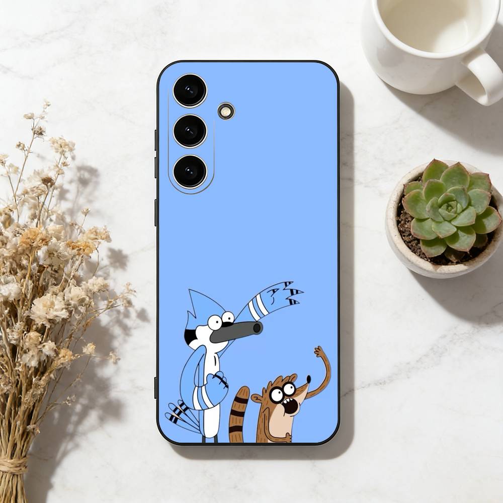 

Lazy Mates M-Mordecai and R-Rigby Phone Case For Samsung Galaxy A73,A72,A71,A70,A53,A52,A51,Soft Black Shell Samsung a32 5g