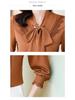 Brand Women's High-End Silk Bow Tie Blouse - Fashionable Style