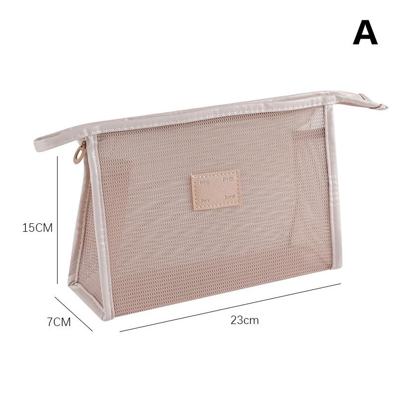 Travel Mesh Makeup Bag Wash Bag Cosmetic Bag Zipper Container For Women Toiletry Bag Makeup Organizer Portable Storage Pouch