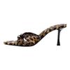 New Luxury Leopard Pattern Women's High Heel Sandals with Thin Heels Fashionable and Trendy Casual Sandals Classic Women's Shoes