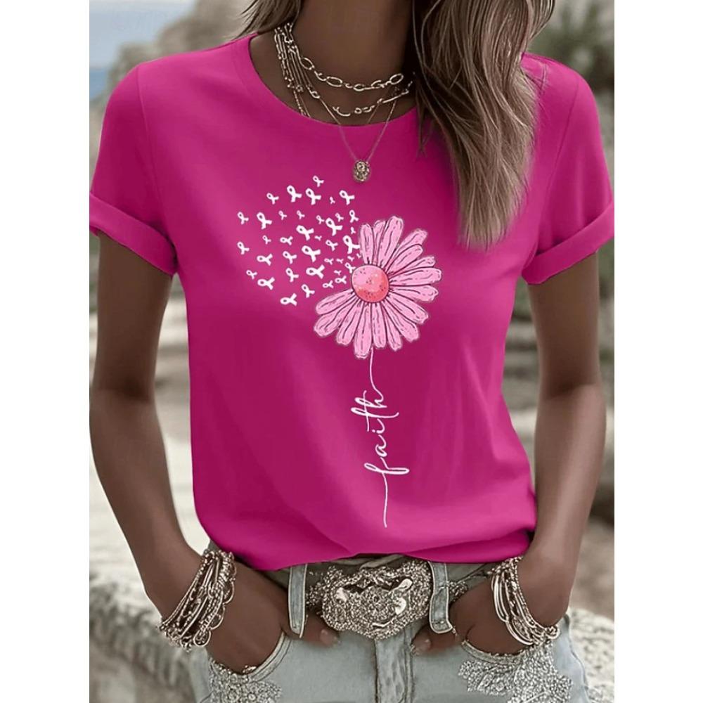 Fashion Women Retro Creative Daisy Dandelion Print T Shirt Funny Casual O-neck Short Sleeves T-shirt Summer Female Tee Shirt