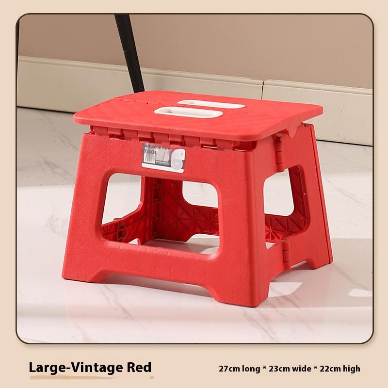 Lehká skládací schodová stolička, víceúčelová ruční zesílená podnožka, protiskluzová plastová malá kuchyňská lavice