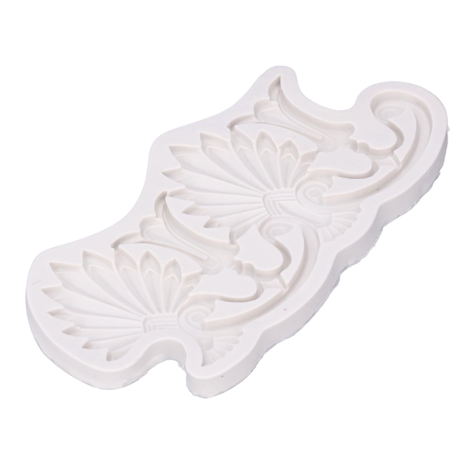 

Cake Border Silicone Mold European Retro Pattern DIY Gray Nontoxic for Clay Resin Chocolate