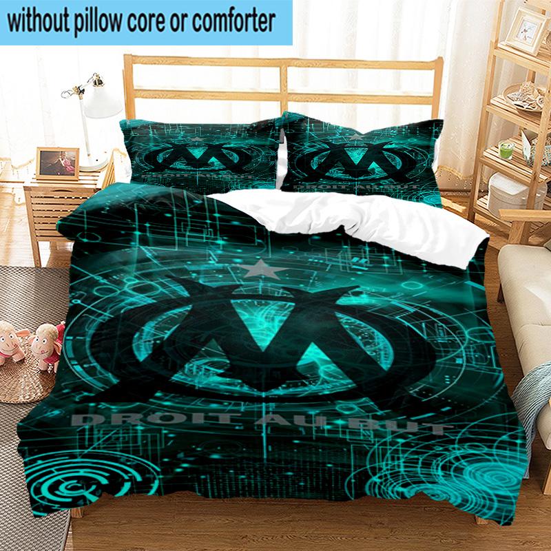3pcs Mar-seille With Pride Emblem Printed Bedding Set Duvet Cover Closure Includes 1 Duvet Cover & 2 Pillowcases Bedding Sets Home Decor Gifts
