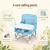 Portable Foldable Children's High Chair: Lightweight Aluminum Camping & Beach Chair with Eating Table.