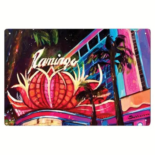 

Flamingo Las Vegas Aluminum Wall Art 8x12 inches Frameless Craft Decor New tin signaluminum aluminum 20x30cm