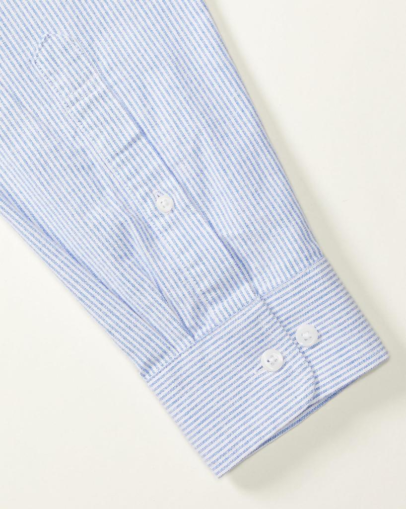 Amazon Essentials Men's Regular Fit Long Sleeve Oxford Shirt, Blue Stripe, Size XL