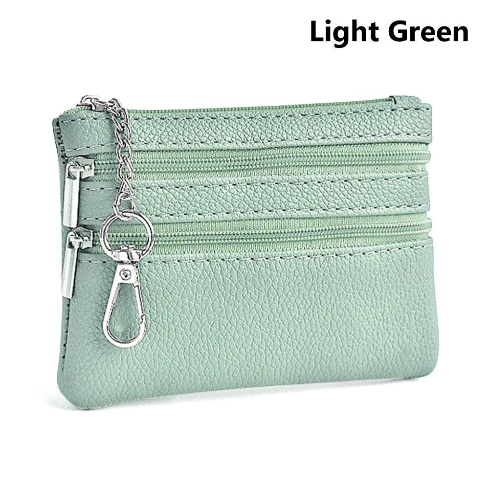 

Кошелек для монет из ПУ кожи Водонепроницаемый карманный кошелек Прочная сумка для ключей Женский Мужской светло-зеленый