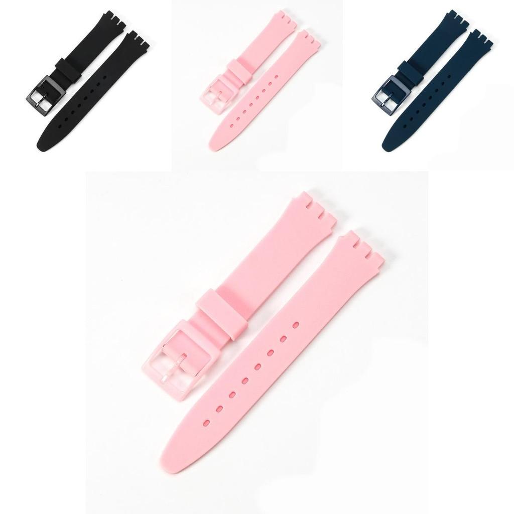 Durable Silicone Watch Strap Replacement For Swatch 16mm 17mm 19mm 20mm