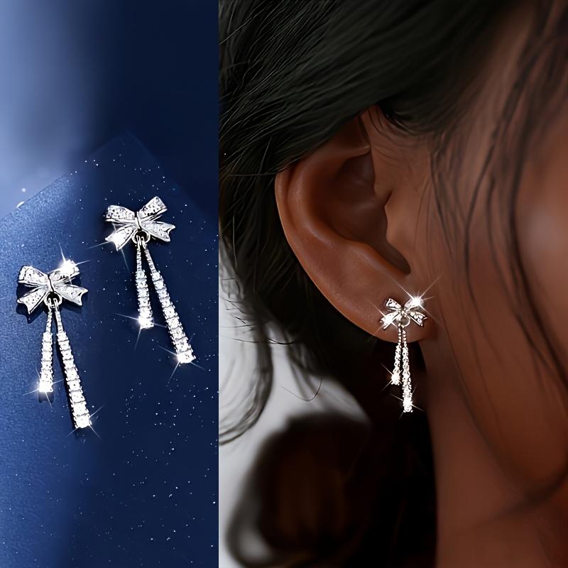Butterfly Earrings for Women - Set Zirconia Stud Earrings, Tarnish Dangle Drop Earrings, Fashion Jewelry