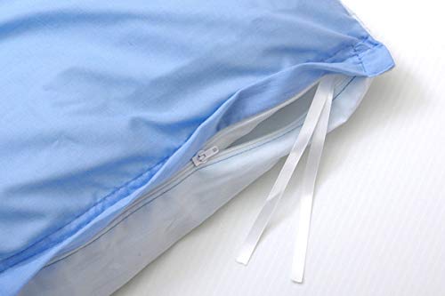 IKEHIKO Single Long Duvet Cover, Solid Color, Reversible, Riva S Duvet Cover IT, Blue/Light Blue, Approx. 150x210cm #9803030