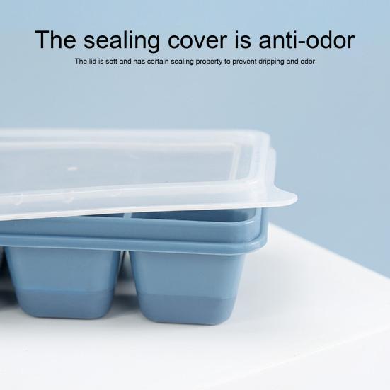 1 Set Ice Tray Mold with Lid 6 Grids DIY Making Ice Cube Tray Box Silicone Mold Kitchen Tools