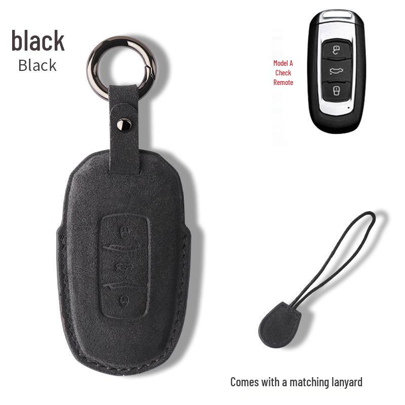 Luxurious Suede Key Case for Geely Panda Mini - Unisex Full Coverage Shell
