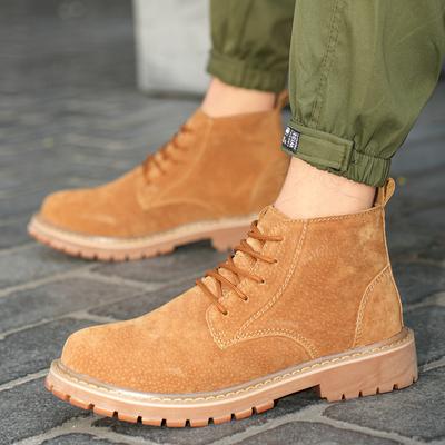Mode Ko Mocka Vinter Herrstövlar Vintage Arbets Kängor Mode Snörning Casual Handgjord Kvalitet Casual Brittisk Stil Ökenstövlar