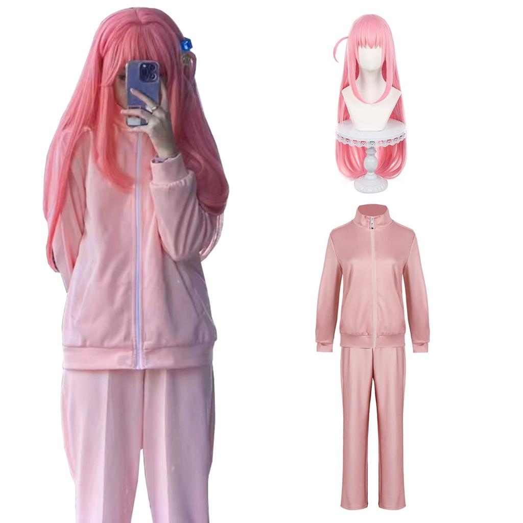 Hitori Goto Cosplay with Wig Guitar Hero Bocchizarok Cosplay Costume Full Set Costume Adult Costume Cultural Festival Goto Pants Wig [Kamizu Ryohin]