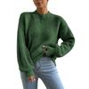 Women's Casual Color Mock Neck Long Sleeve Pullover Sweater Knit Top