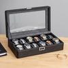 Leather Watch Storage Box Multifunctional Jewelry Organizer Boxes Black Portable Wrist Watches Jewelry Display Packaging Case