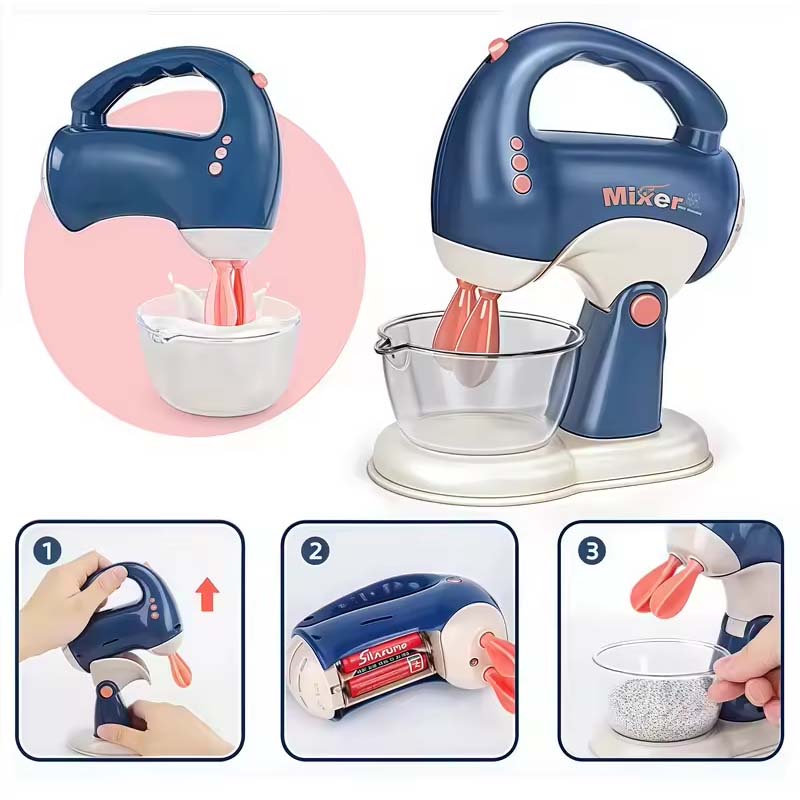 Interactive Electric Kitchen Playset for Kids Mini Simulation Household Appliances Light Toy Gift for Boy Girls Home Kitchen Fun