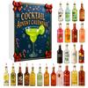 Cocktail Christmas Advent Calendar 2025 Xmas Gifts with 2D Flat Cocktail Ornaments Christmas Countdown Calendar Home Decoration