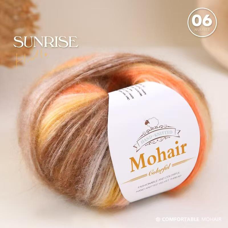 Silk Mohair Gradient Yarn for Hand-Knitted Shawls and Sweaters