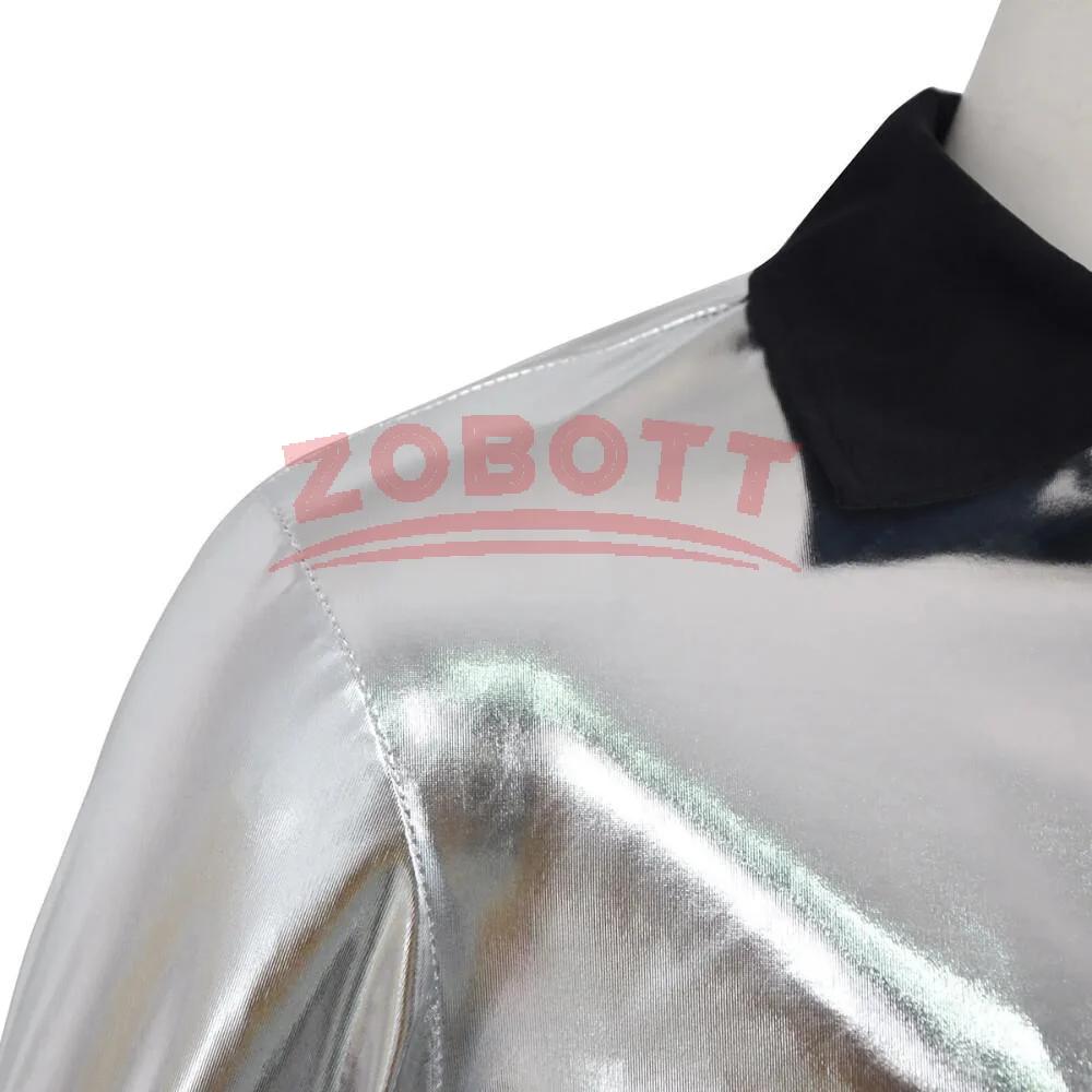 Heren Pop Punk Michael Jackson Zilveren Ritsjas Cosplay Kostuum Volwassen Halloween Maskerade Podiumoptreden Outfit