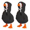 2Pcs Mini Goose Hoodie 7 Inch Desk Goose Outfit Tabletop Goose Statue Costume for Magnetic Goose Figurine Key Holder Table Decor