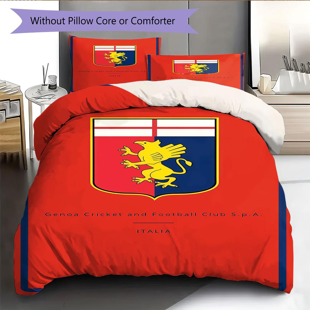 Genoa Logo Bedding Quilt Set Quilt Cover Pillowcase Home Decoration Birthday Gift (1 * Duvet Cover + 2 * Pillowcase, Without Core)