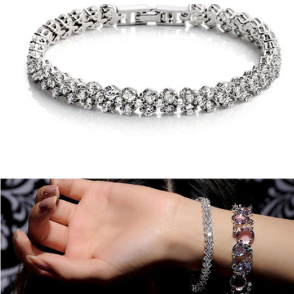 Classic Zirconia Bracelet Women Exquisite Fashionable Bracelet Jewelry Accessory for Dancing Party Dating