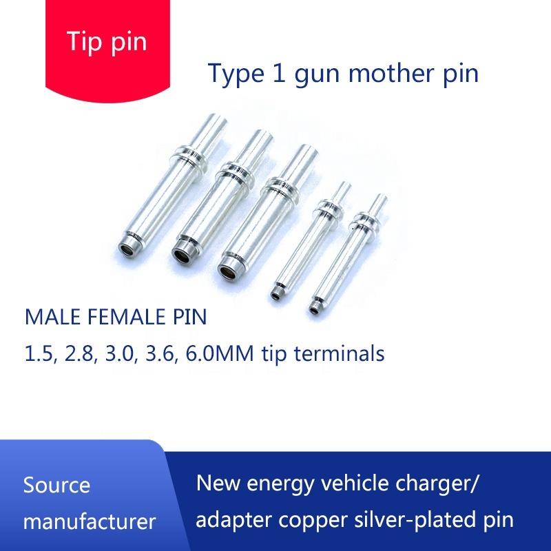 220V~380V Type 1 Type 2 GBT EV Charger Plug Pin J1772 IEC 62196 EV Adapter Silver Plated Copper Pin EVSE Accessories