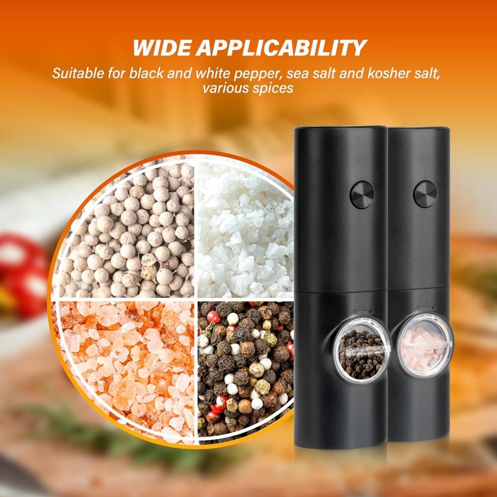 Salt And Pepper Grinder One-Hand Adjustable Coarseness Refillable Grinder Pepper Kitchen Barbecue Seasoning Tool