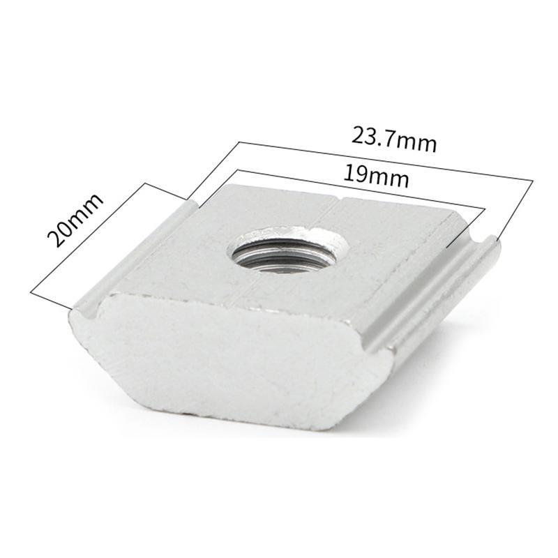 5pcs 21.2mm 22.3mm 23.7mm Solar Panel Mounting Aluminum Alloy Bracket End Mid Clamp T-Blocks Square Nuts M8 T-Sliding Nut