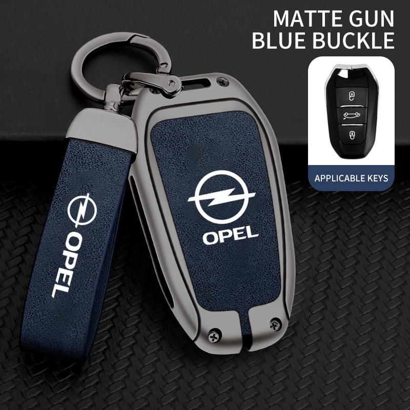 Kožené Zine Alloy Pouzdro na chytrý klíč od auta Kryt Chránič Klíčenka Pro Opel Mokka Corsa Astra Phev Grandland Hybrid 2025 Příslušenství