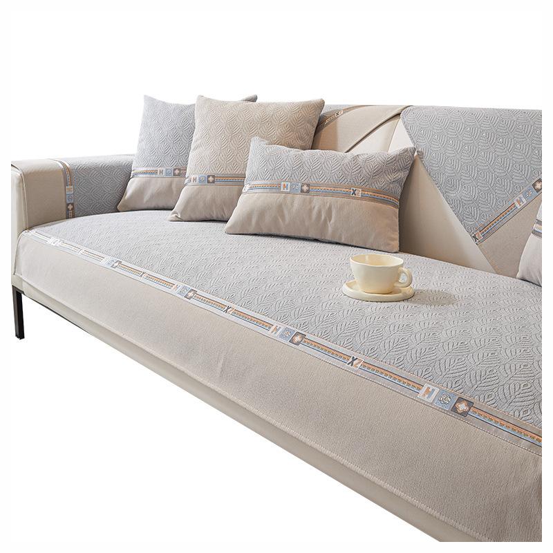 Sofakissen im nordischen minimalistischen Stil, Chenille, für alle Jahreszeiten, universeller Sofabezug, schmutzabweisend, rutschfest, kratzfestes Rückenlehnentuch