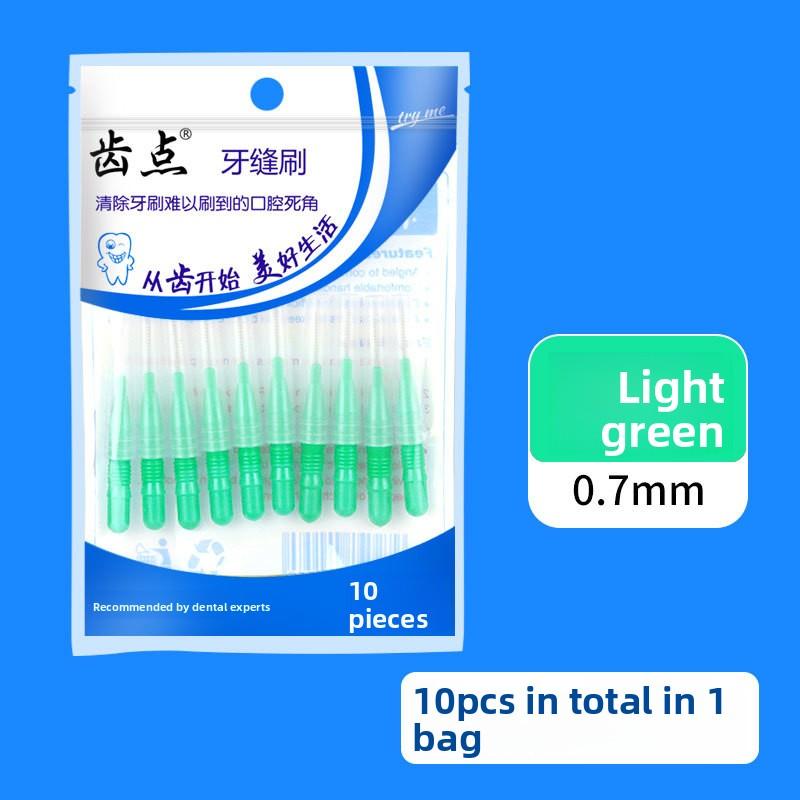 

10 штук Ортодонтический уход Зубные брекеты Межзубные щетки 10 sticks/bag зелёный