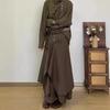 Men's Premium Japanese Nine-Point Wide-Leg Skirt Pants with Irregular Buttons