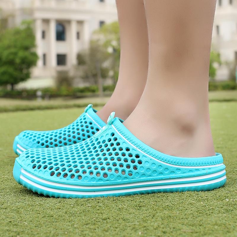 Summer Sandals Mesh Slippers Men's Casual Bird's Nest Cave Beach Shoes Gloves Lazy Half Slippers Large Size 407