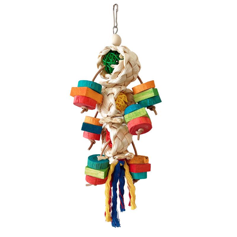 Natural Chewable String for For Bird Parrot Toy Boredom Relief Intelligence-Boosting Colorful Decor for Bird Cages Parrot Supply