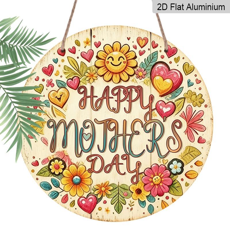 

2D Flat Retro Aluminum Wall Decorations in Various Sizes. Warm, Hand-painted Mother s Day Theme with Watercolor Flower and Heart Patterns. Ideal for 20*20cm