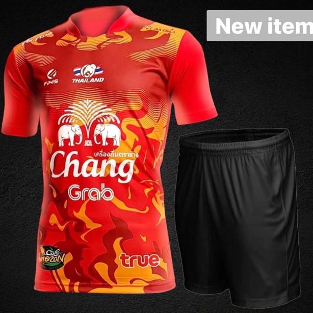 THAILAND Nationales Fußball-Trainingstrikot, Cheer-Print, schnelltrocknendes Polo-Shirt aus Polyester, kurzärmelig, Uniform, Elefanten-Logo, Sport, Outdoor