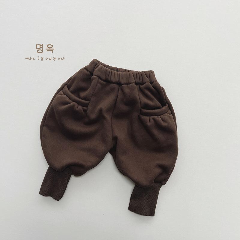Casual Versatile Fleece Thickened Warm Winter Sweatpants For Kids Boys And Girls