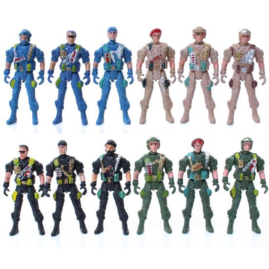 9cm Mini Kids Plastic Military Soldier Model Army Men Figure Toy Home Decor