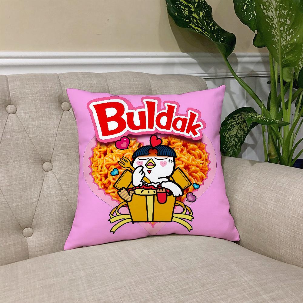 B-Buldak Ramen cushion cover Square Sofa Cushion Cover Casual Skin-Friendly Comfortable Pillow Cover