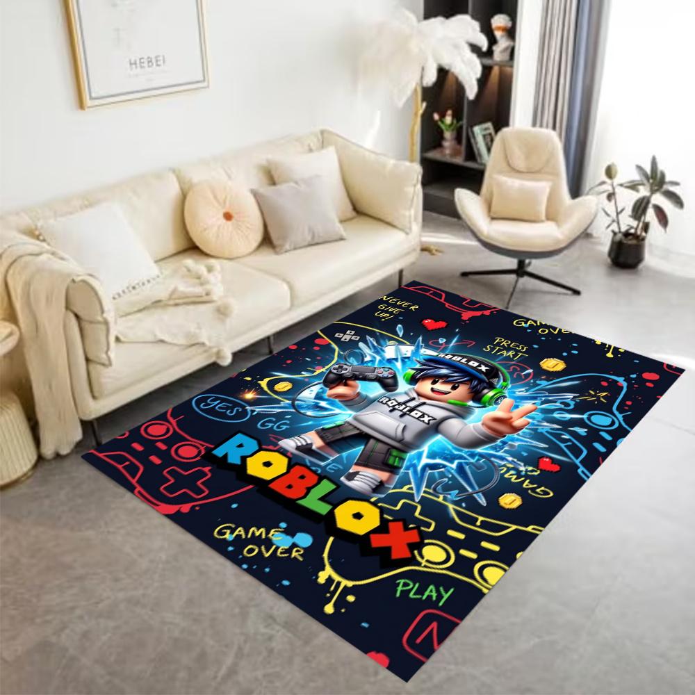 Roblox Neon Roblox Graffiti Area Rug Design For Living Rooms Decorate Room Balcony Foyer Antislip Rug Office Home Decor Perfect Gift For Friends Famil