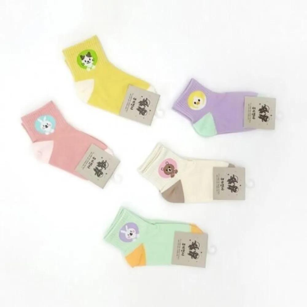 Irum Infant & Toddler Color-Blocked Zoo Socks 5-Pair Pack Pack of 5 pairs/Size 6 (11-12 years old)