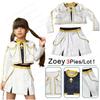 2025 Película Demonio K Pop Zoey Disfraz Cosplay para Niña Halloween Carnaval Blanco Cazadora Chaleco Falda Conjunto Uniforme de Tres Piezas