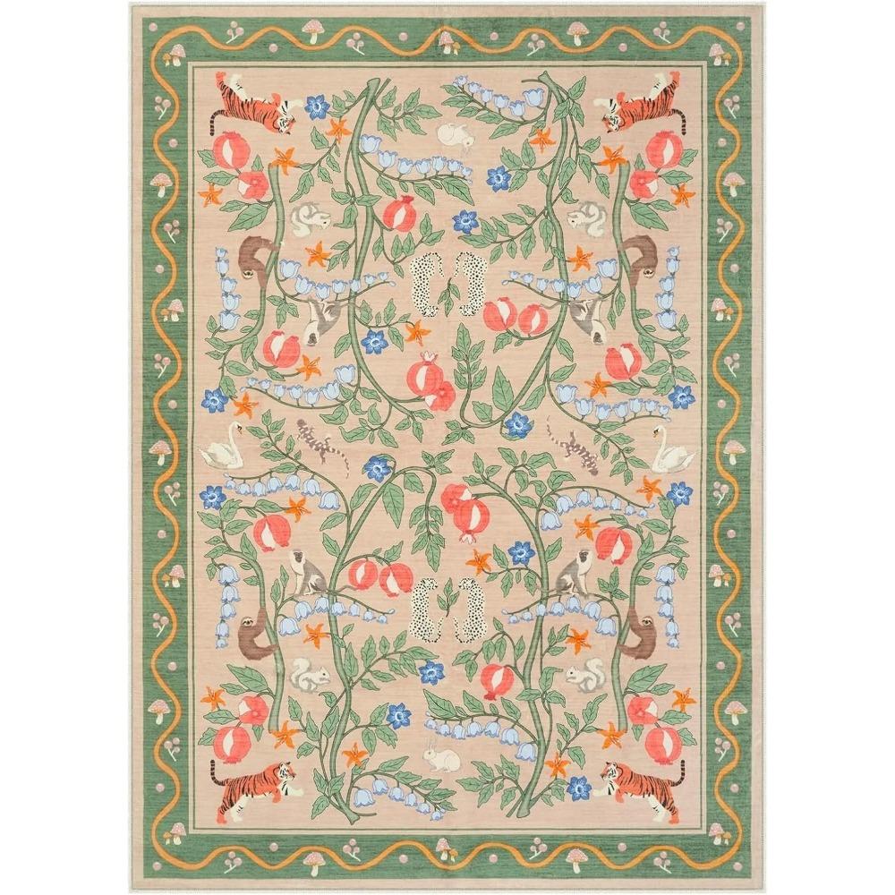 

Living Room Carpet Washable Rug for Bedroom Non-slip Floral Children s Playroom Mat Soft Bohemian Floor Mats Modern Large Rugs 50x80cm